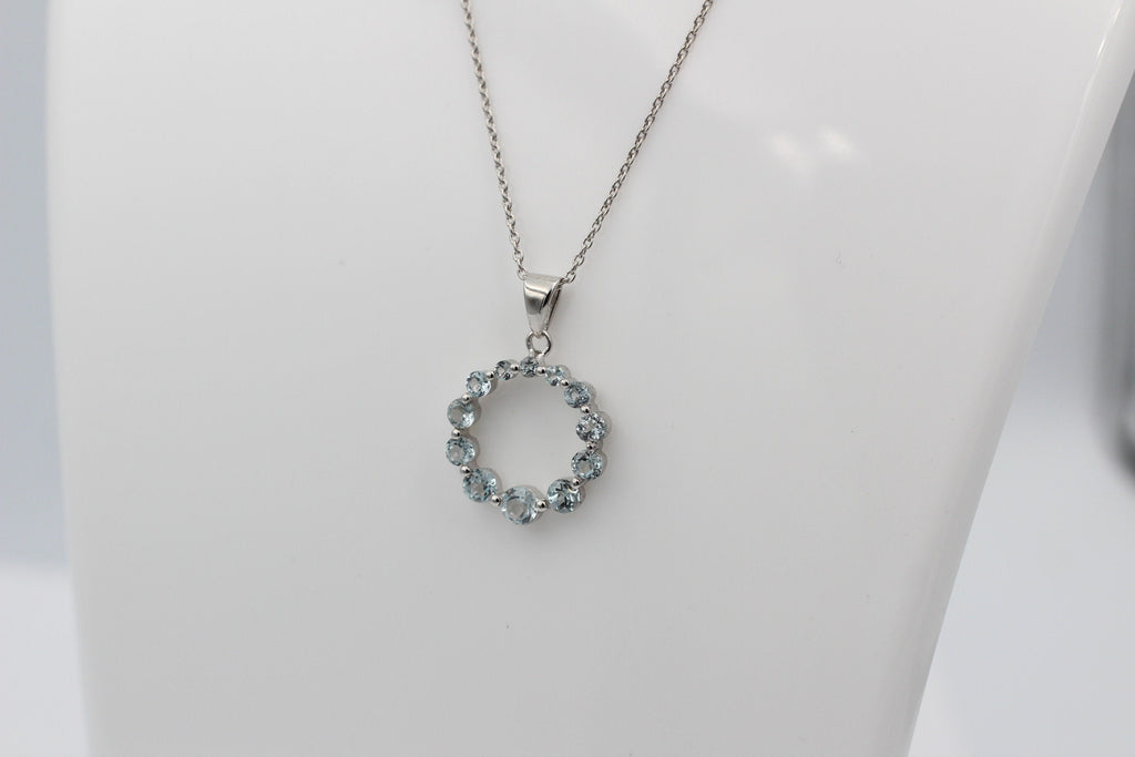 1,48 Carat Blautopas Anhänger 925 Silber himmelblauer Topas sky