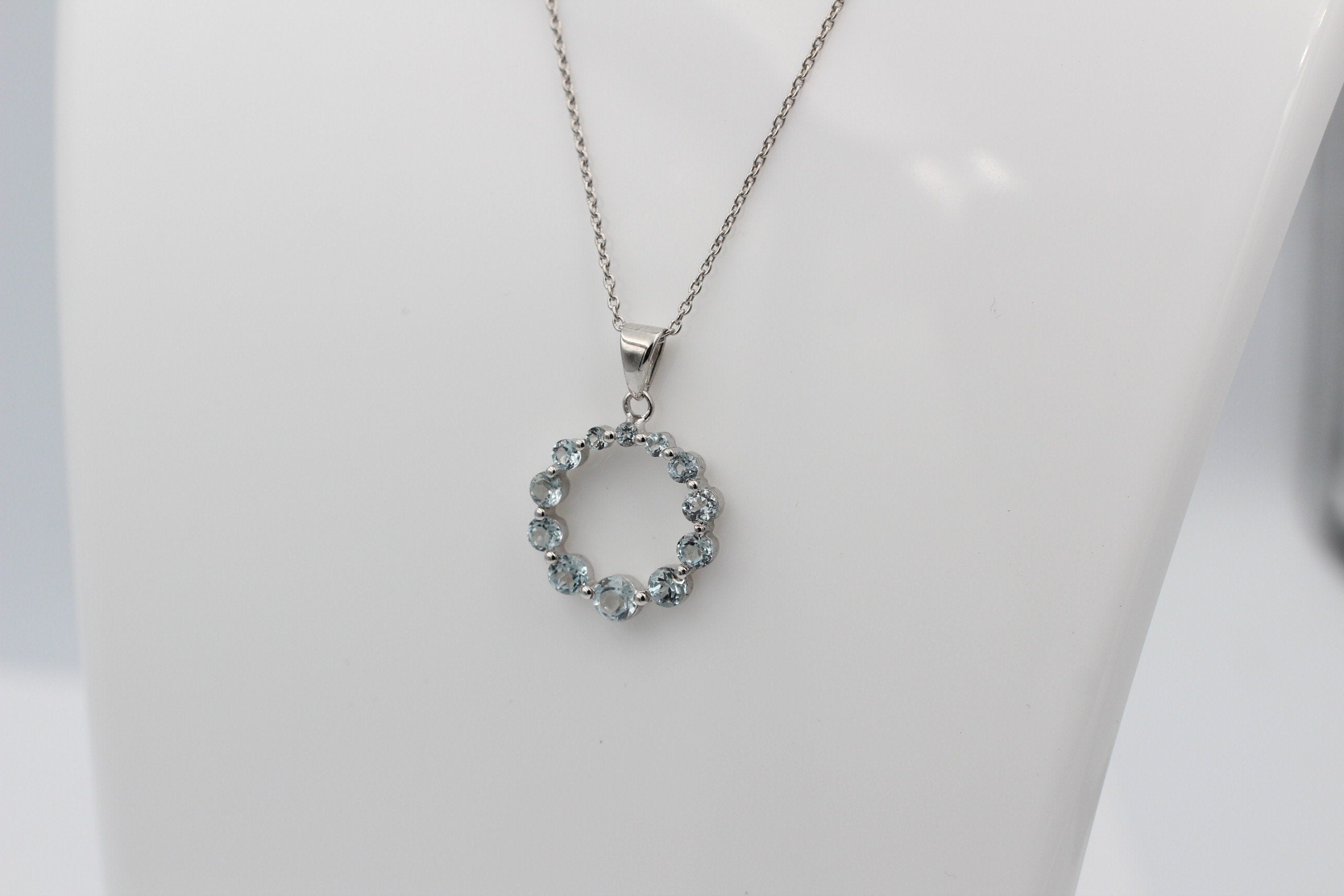 1,48 Carat Blautopas Anhänger 925 Silber himmelblauer Topas sky