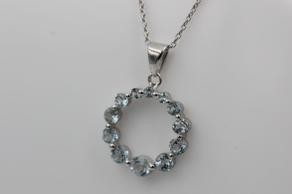 1,48 Carat Blautopas Anhänger 925 Silber himmelblauer Topas sky