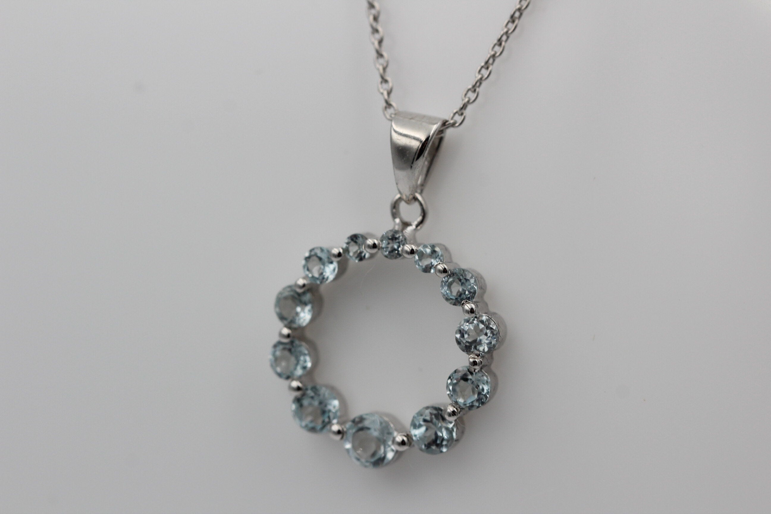 1,48 Carat Blautopas Anhänger 925 Silber himmelblauer Topas sky