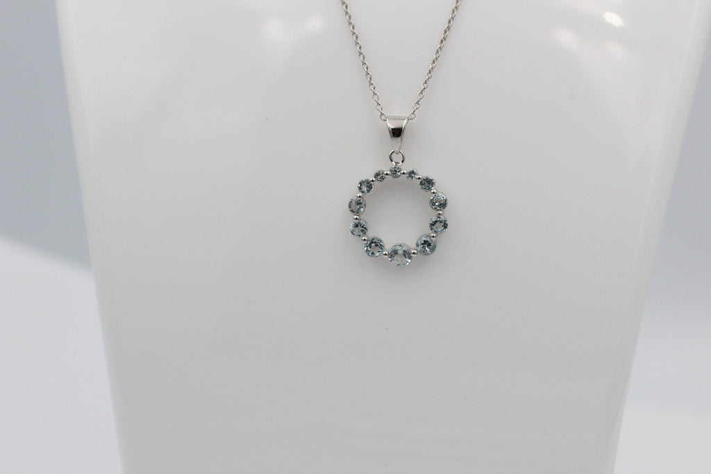 1,48 Carat Blautopas Anhänger 925 Silber himmelblauer Topas sky