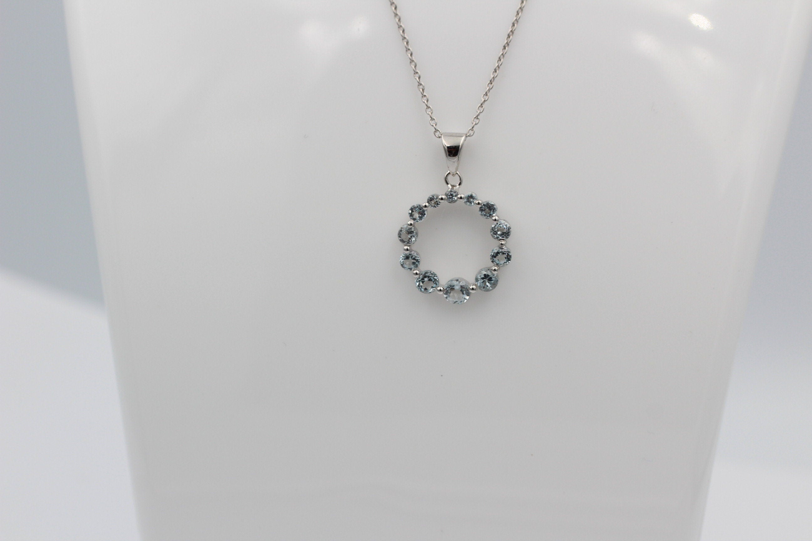 1,48 Carat Blautopas Anhänger 925 Silber himmelblauer Topas sky