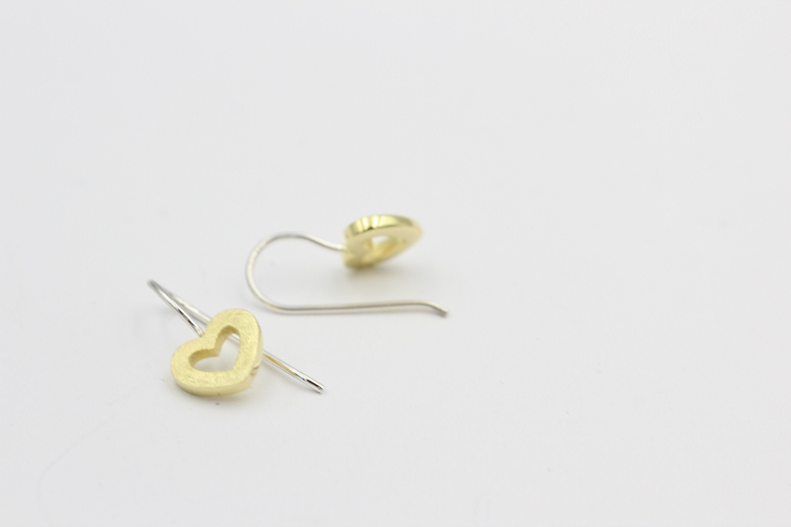 Design Ohrhaken Herz 925 Sterling Silber  18 k vergoldet Sonderposten