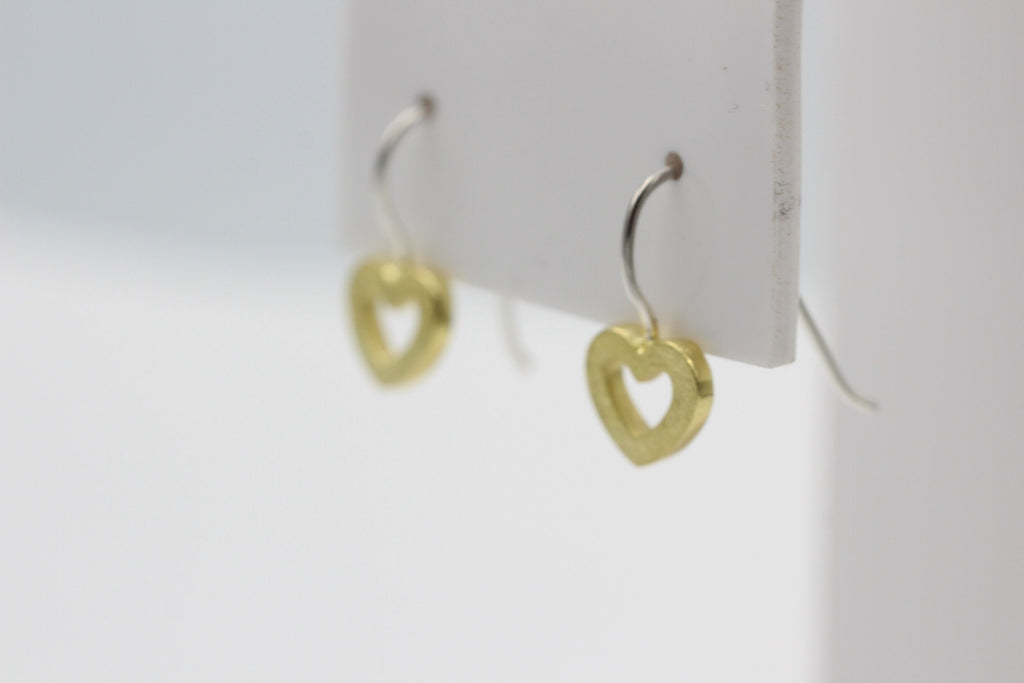 Design Ohrhaken Herz 925 Sterling Silber  18 k vergoldet Sonderposten