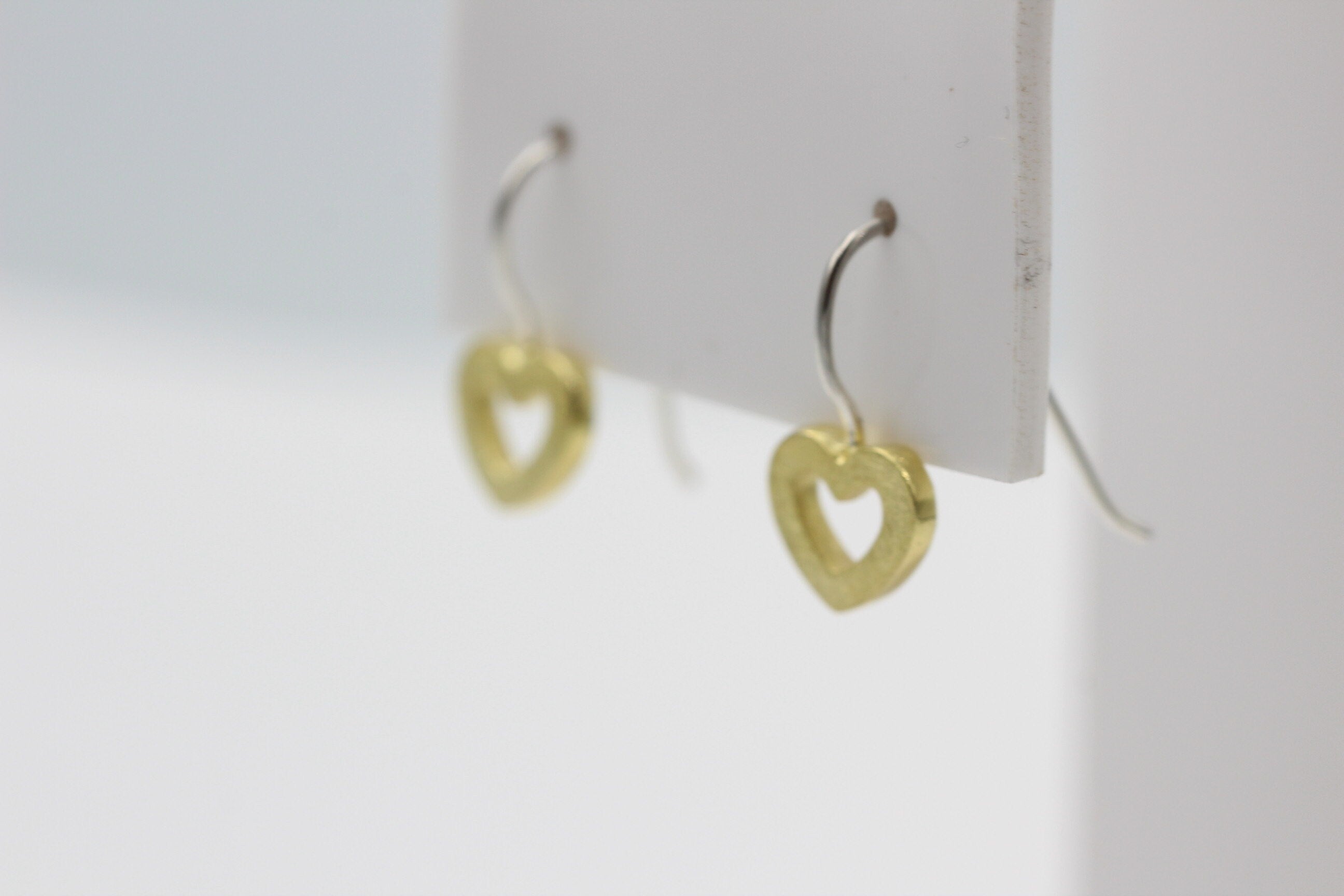 Design Ohrhaken Herz 925 Sterling Silber  18 k vergoldet Sonderposten