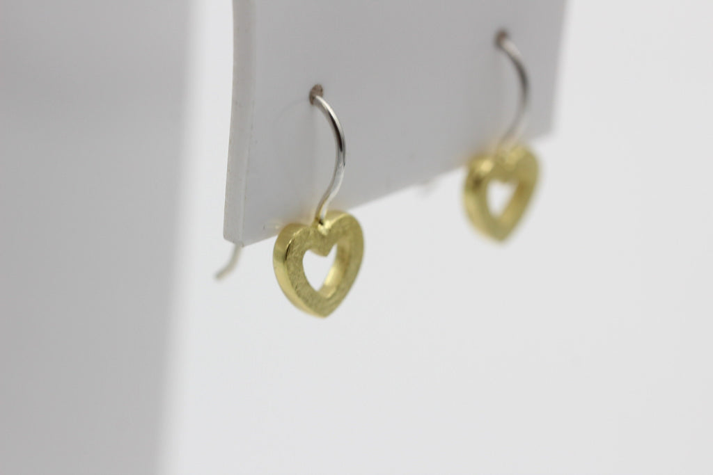 Design Ohrhaken Herz 925 Sterling Silber  18 k vergoldet Sonderposten