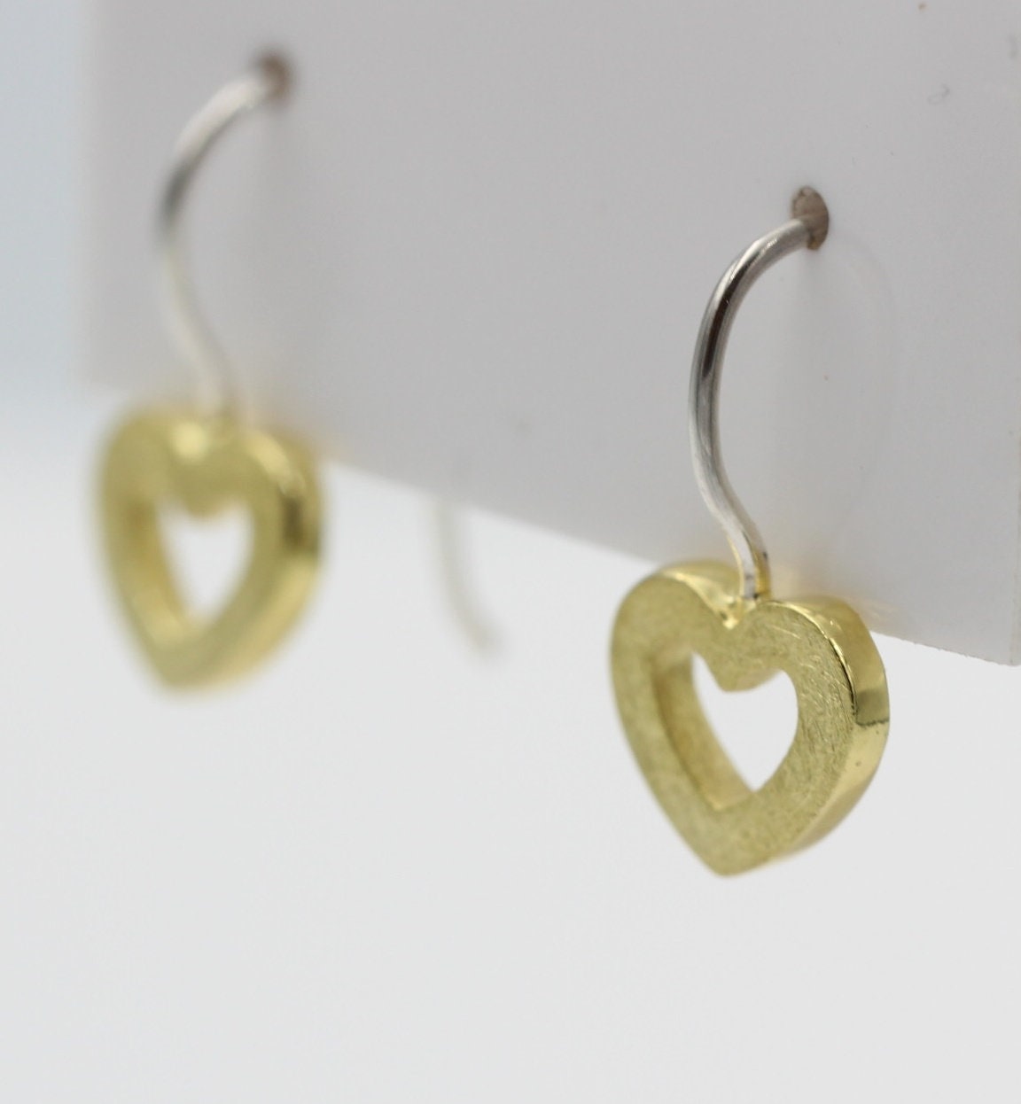 Design Ohrhaken Herz 925 Sterling Silber  18 k vergoldet Sonderposten