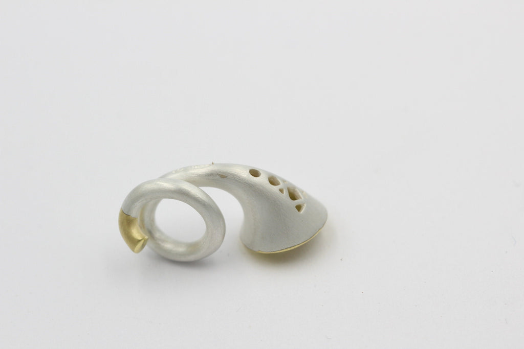 Campur Design 2,87 Carat Lemon Quarz Anhänger 925 Silber teilvergoldet Collier