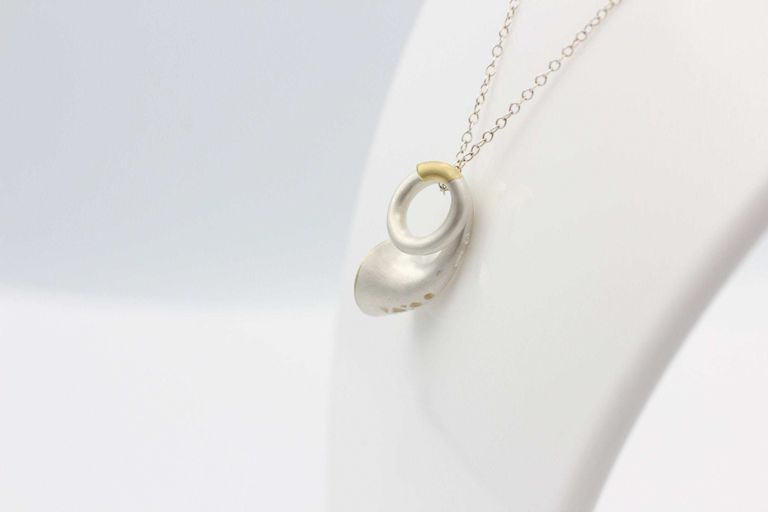 Campur Design 2,87 Carat Lemon Quarz Anhänger 925 Silber teilvergoldet Collier