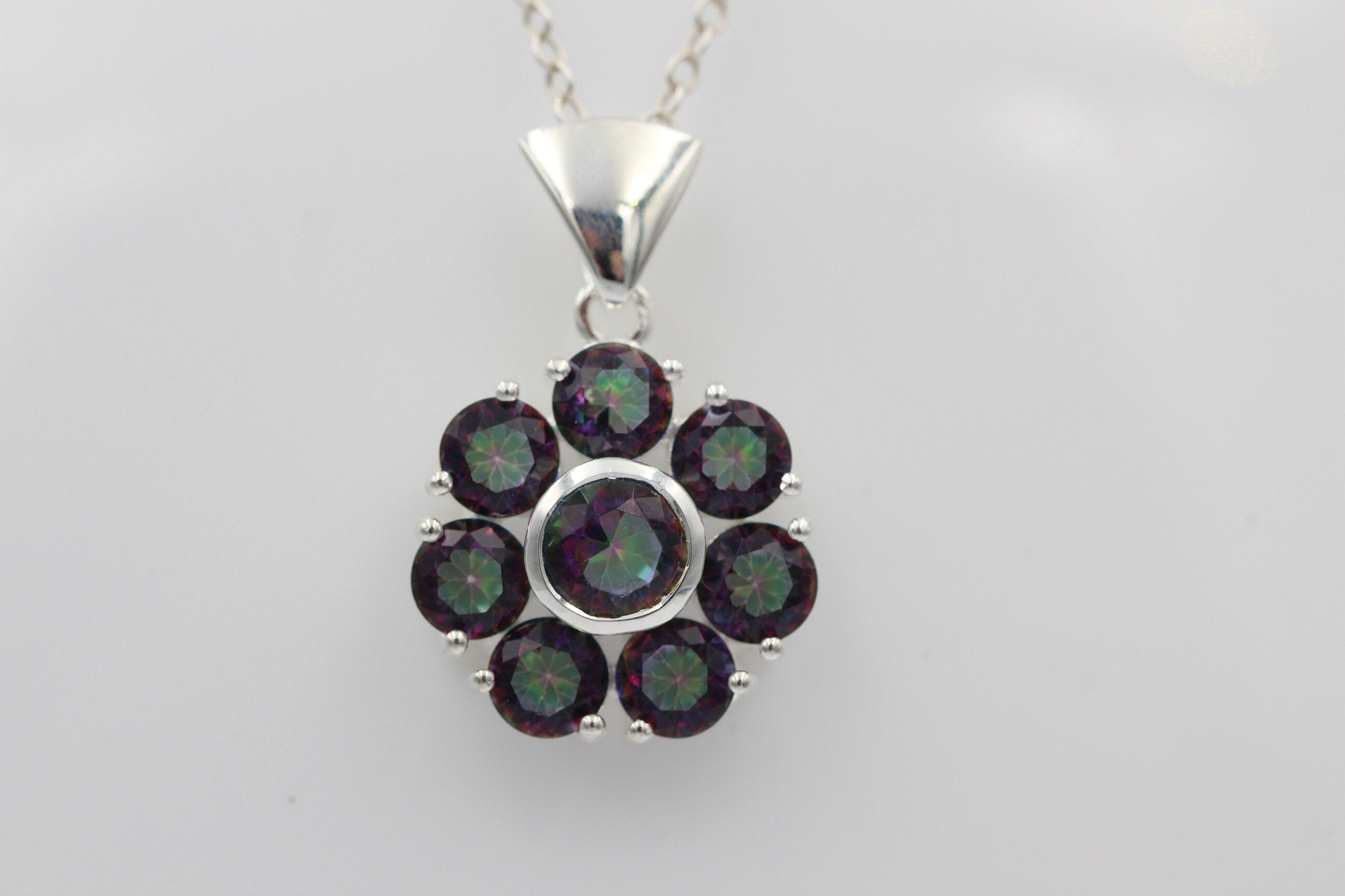 Edler 2,53 Carat Mystik Topas Anhänger 925 Silber mystischer Topas Top Edel