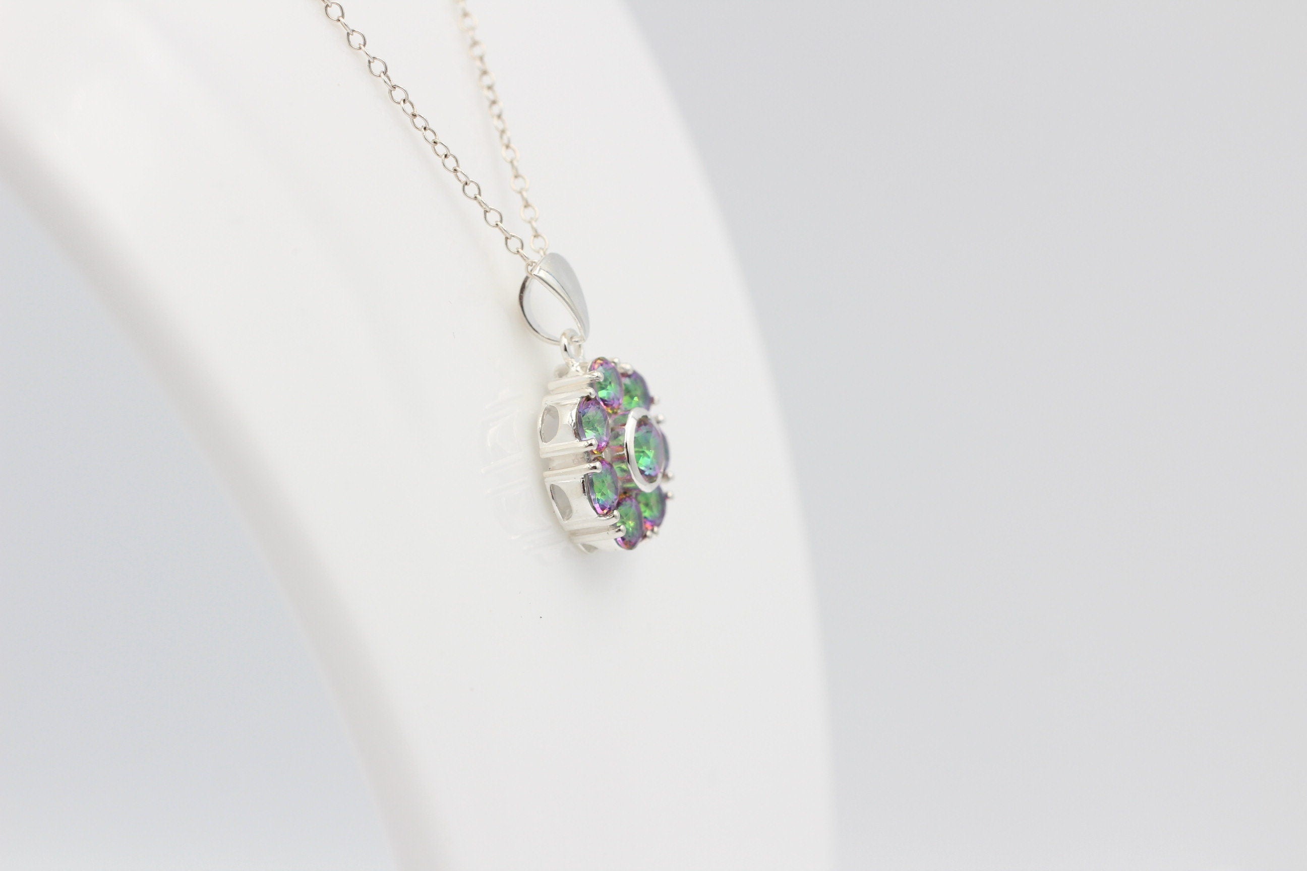 Edler 2,53 Carat Mystik Topas Anhänger 925 Silber mystischer Topas Top Edel