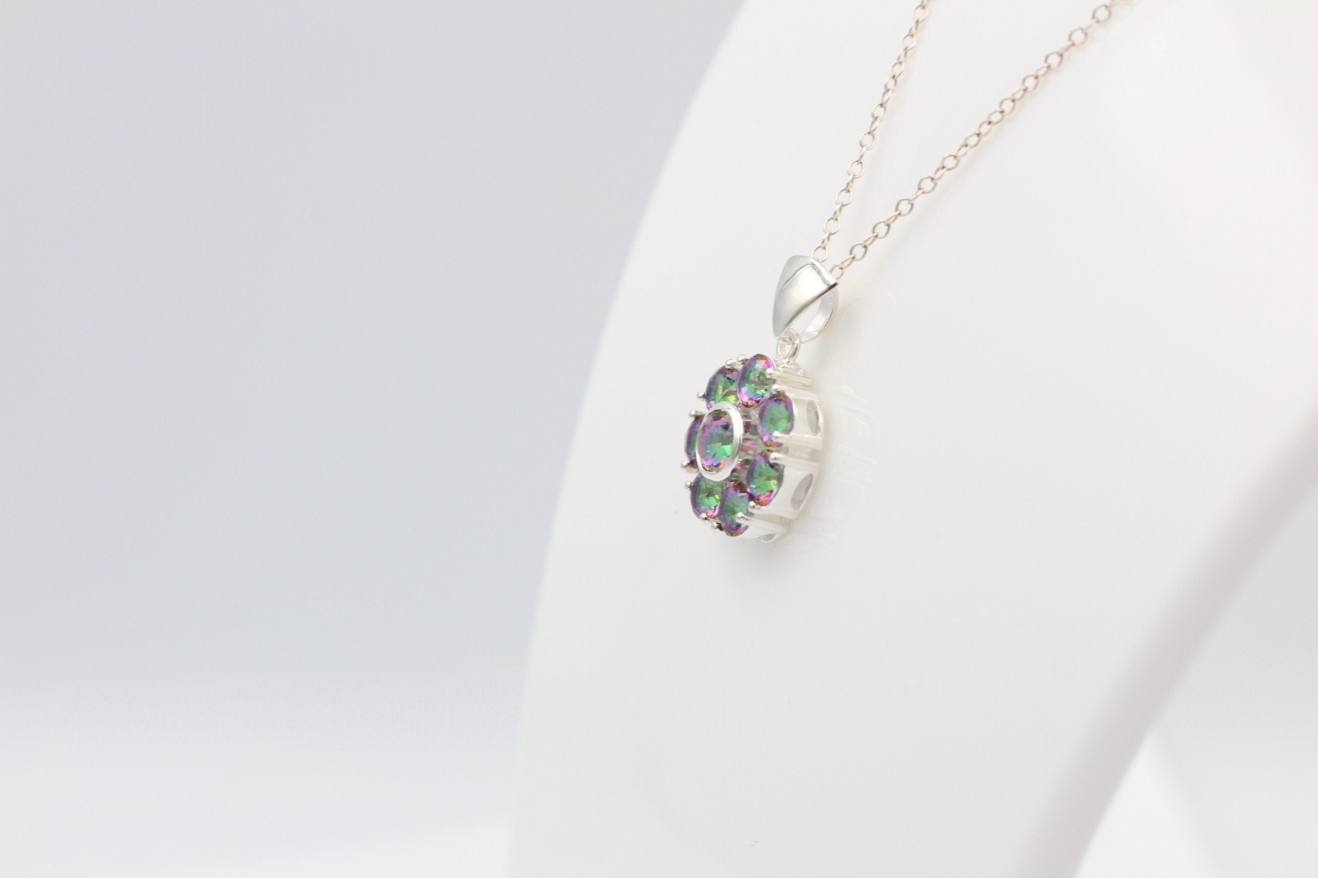 Edler 2,53 Carat Mystik Topas Anhänger 925 Silber mystischer Topas Top Edel