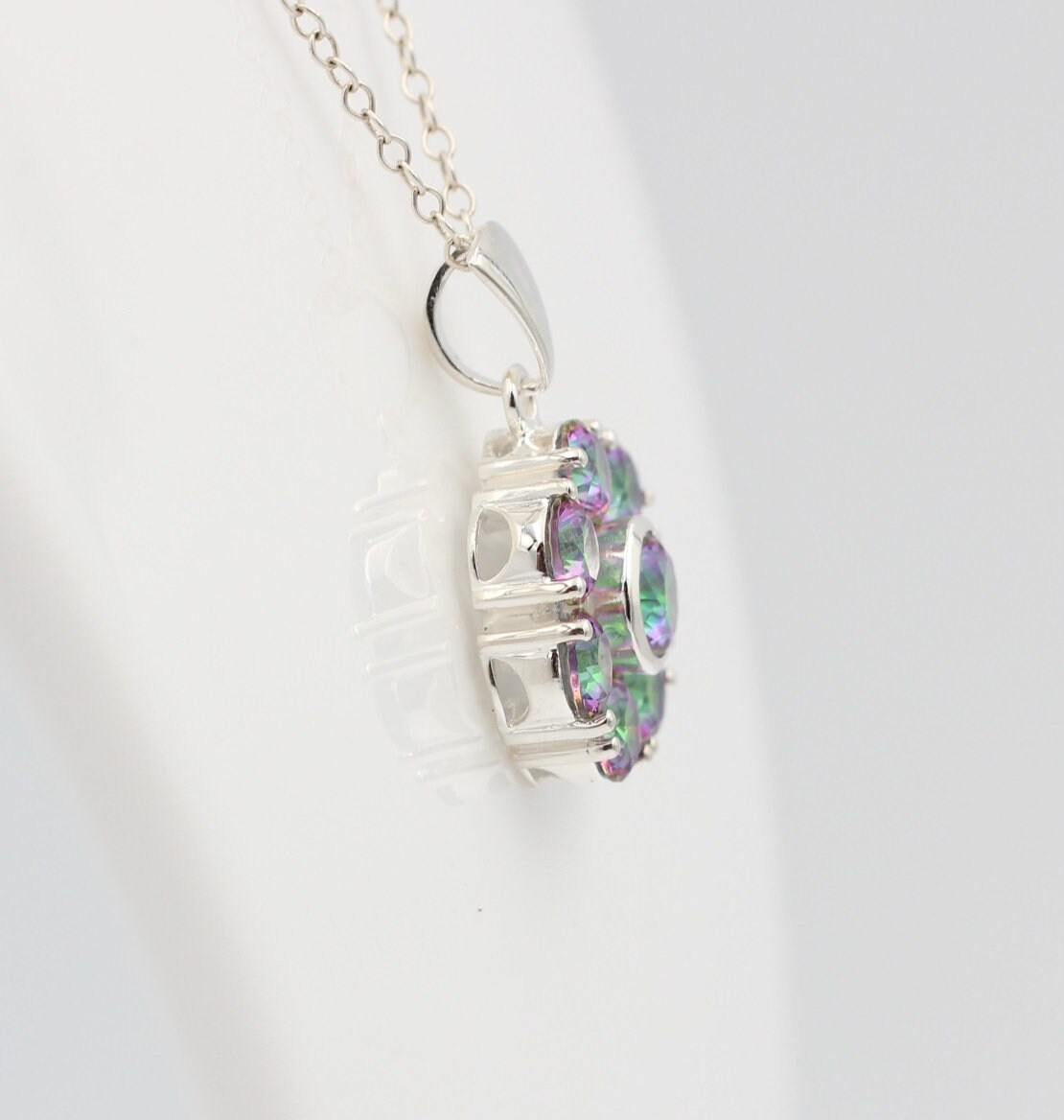 Edler 2,53 Carat Mystik Topas Anhänger 925 Silber mystischer Topas Top Edel