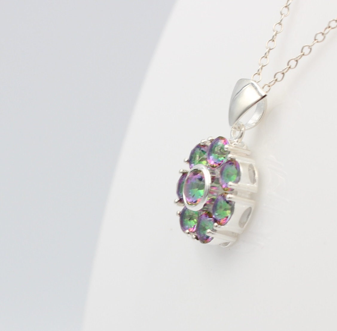 Edler 2,53 Carat Mystik Topas Anhänger 925 Silber mystischer Topas Top Edel