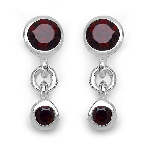 Edle 0,84 Carat rote Granat Ohrstecker, 925 Silber, Ohrhanger, Ohrschmuck