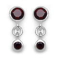 Edle 0,84 Carat rote Granat Ohrstecker, 925 Silber, Ohrhanger, Ohrschmuck