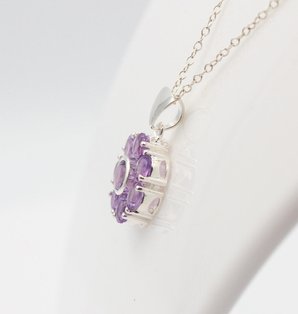 Edler 2,53 Carat Amethyst Anhänger 925 Silber violetter Edelstein Top
