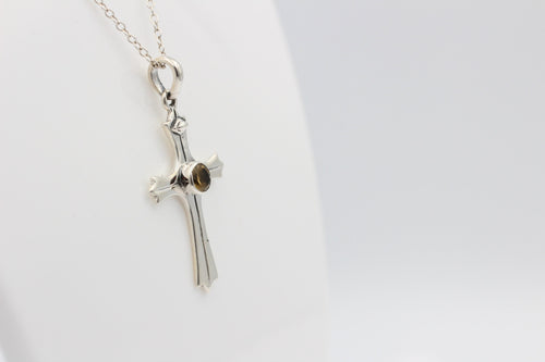 0,36 Carat Citrin Kreuz Anhänger 925 Silber goldgelber Citrin