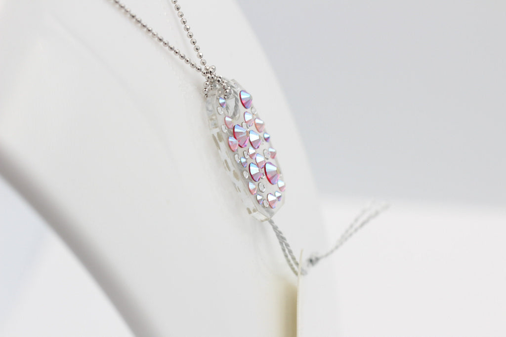 Collier Bubble mit Swarovski-Elements Fire Glacier mit 925 Silber Kette