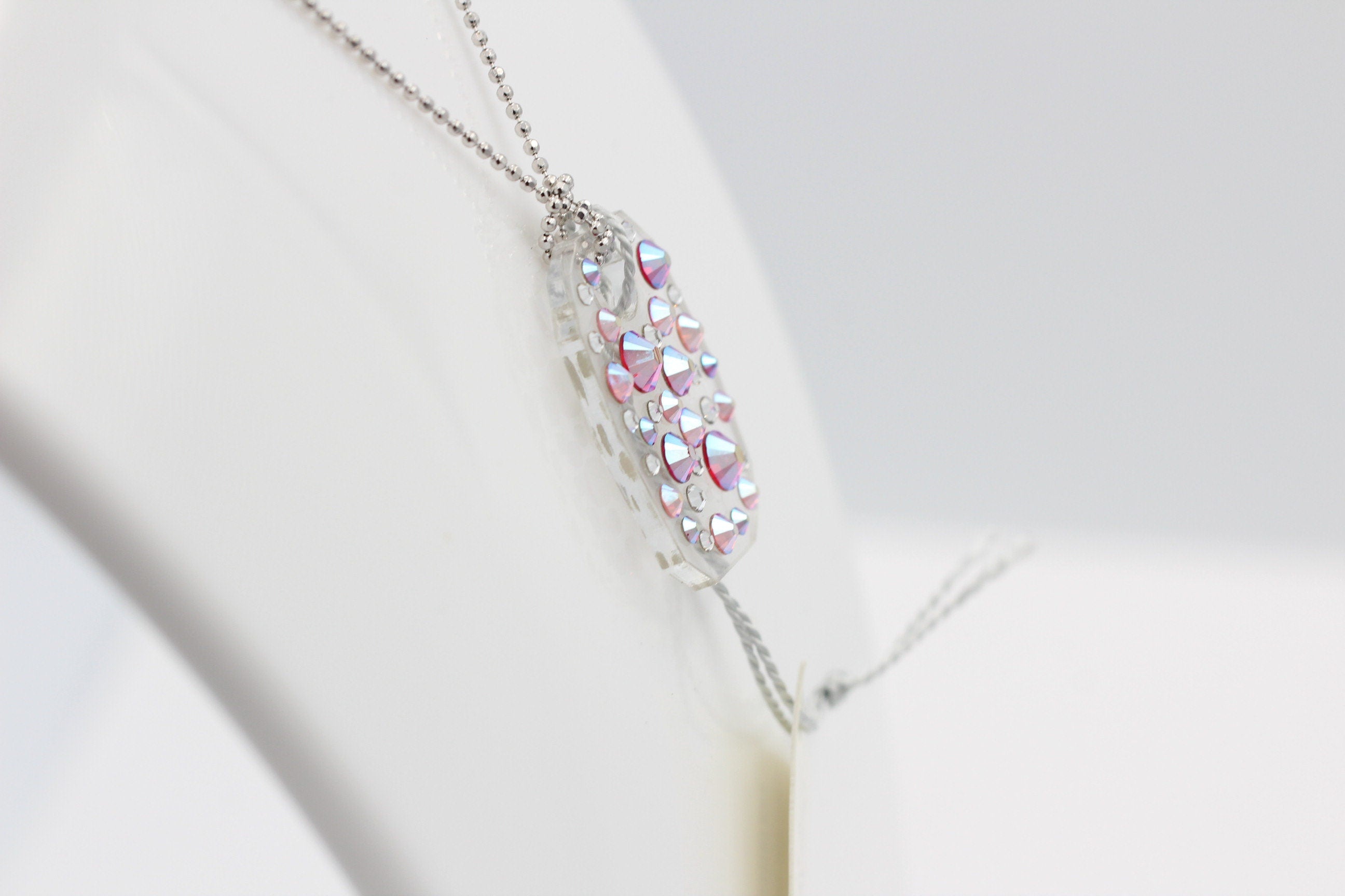 Collier Bubble mit Swarovski-Elements Fire Glacier mit 925 Silber Kette