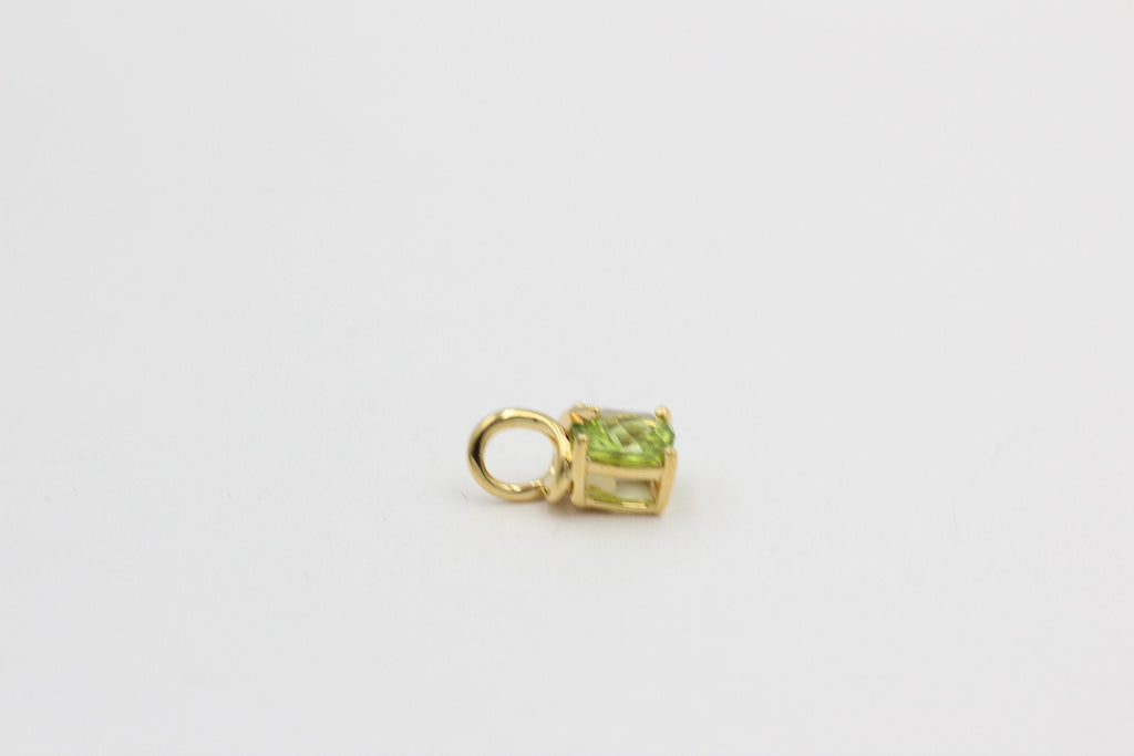 1,5 Carat Peridot Anhänger 925 Silber Collier Kette Checker Maigrüner Edelstein