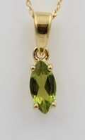 1,1 Carat Peridot Anhänger Marquiseschliff 925 Silber Collier Kette vergoldet
