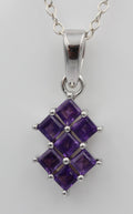 Edler 1,9 Amethyst Anhänger 925 Silber violetter Edelstein Top