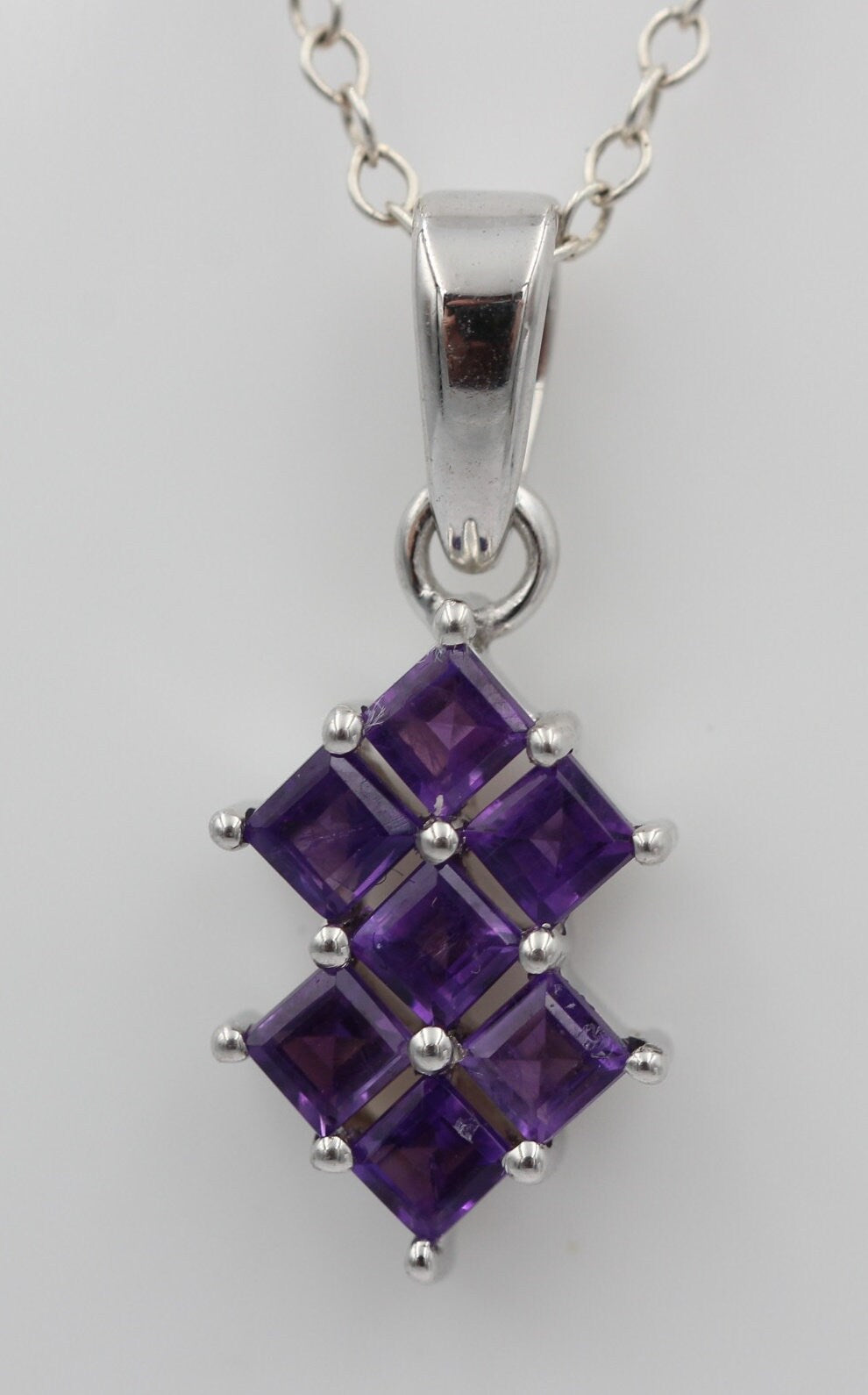 Edler 1,9 Amethyst Anhänger 925 Silber violetter Edelstein Top