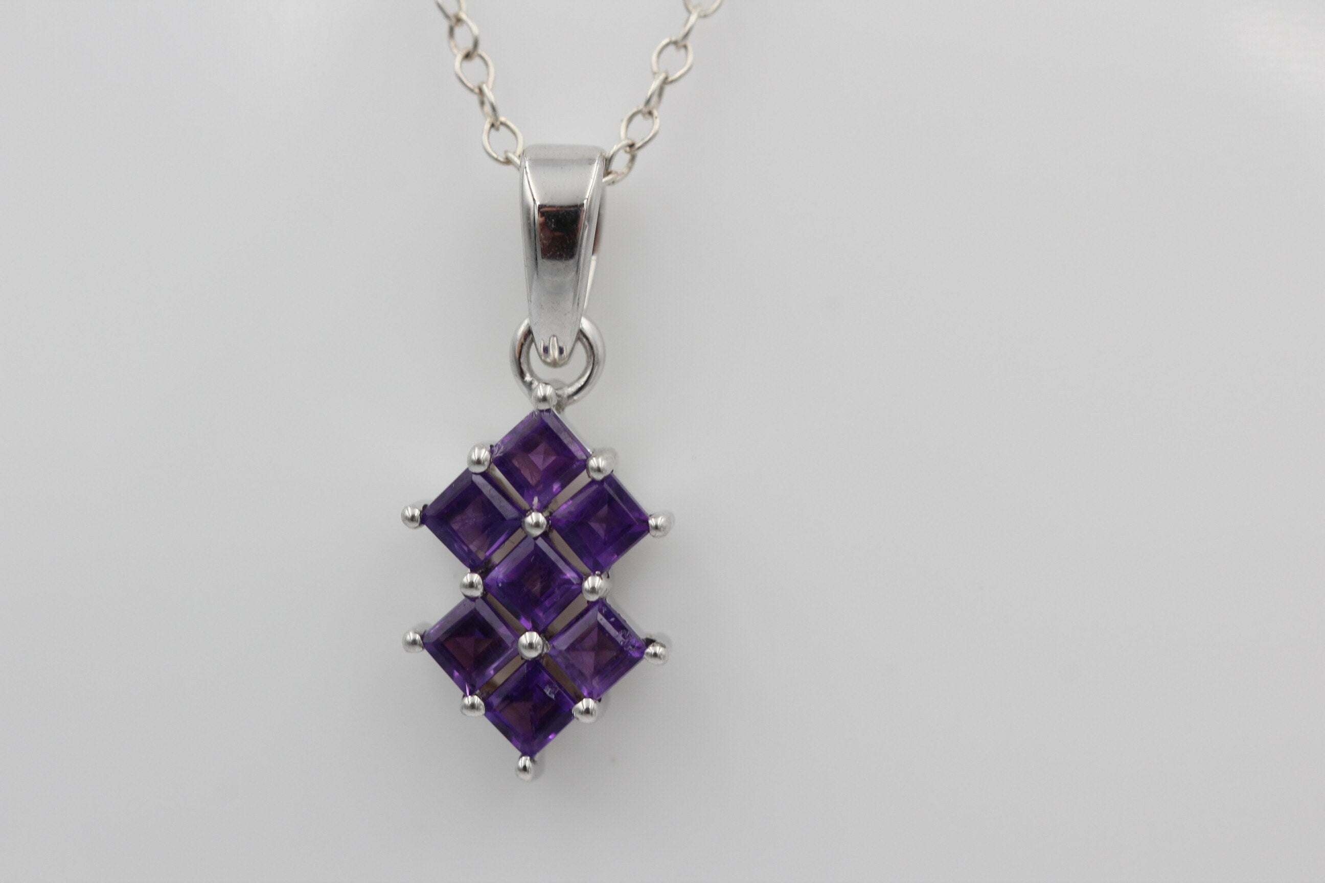 Edler 1,9 Amethyst Anhänger 925 Silber violetter Edelstein Top