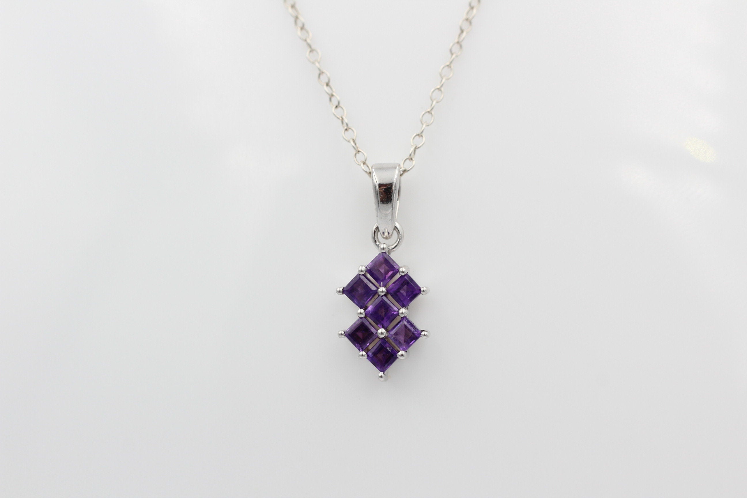 Edler 1,9 Amethyst Anhänger 925 Silber violetter Edelstein Top