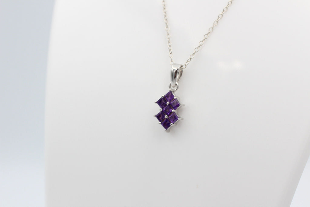 Edler 1,9 Amethyst Anhänger 925 Silber violetter Edelstein Top