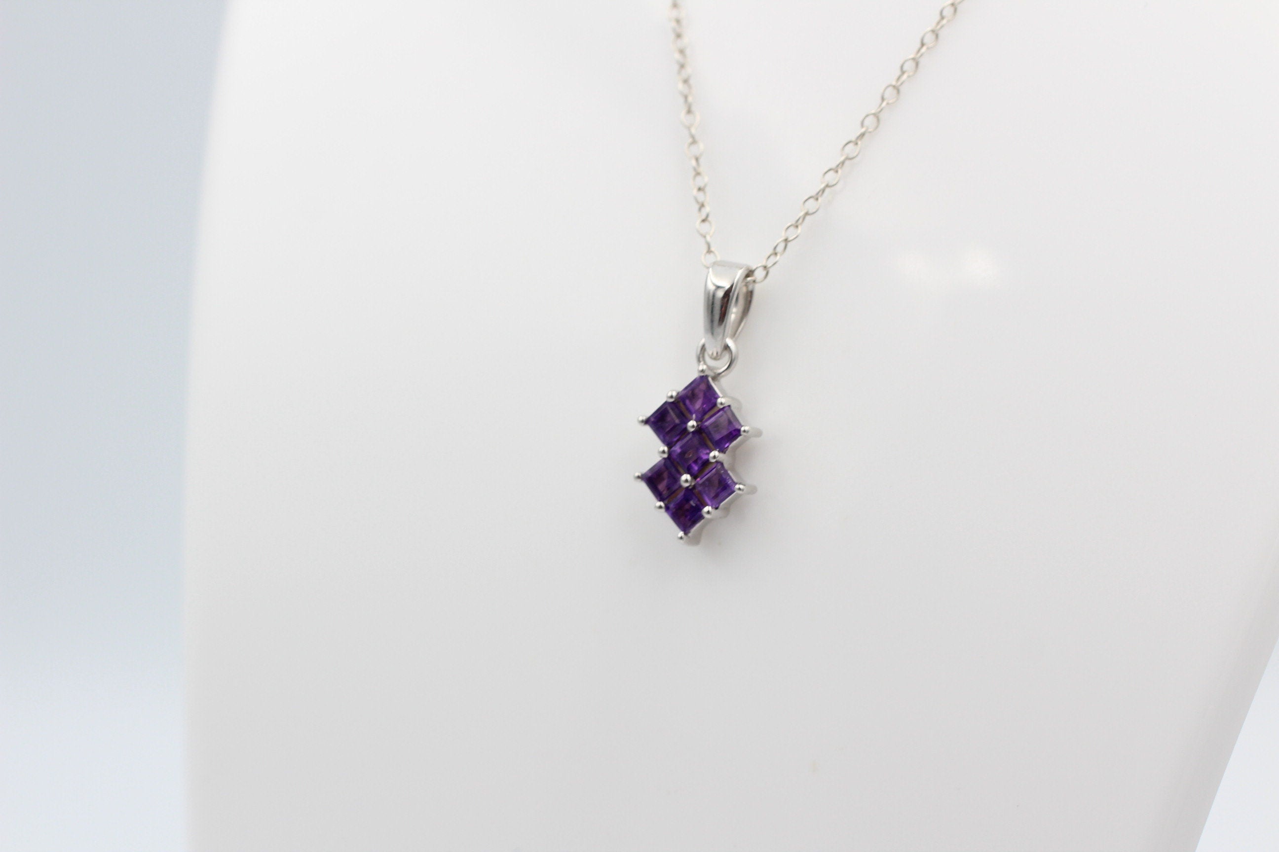 Edler 1,9 Amethyst Anhänger 925 Silber violetter Edelstein Top