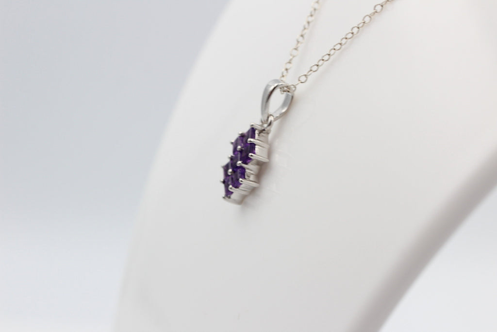 Edler 1,9 Amethyst Anhänger 925 Silber violetter Edelstein Top