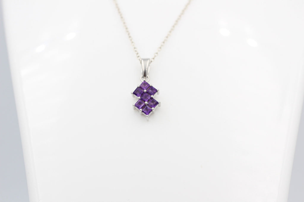 Edler 1,9 Amethyst Anhänger 925 Silber violetter Edelstein Top