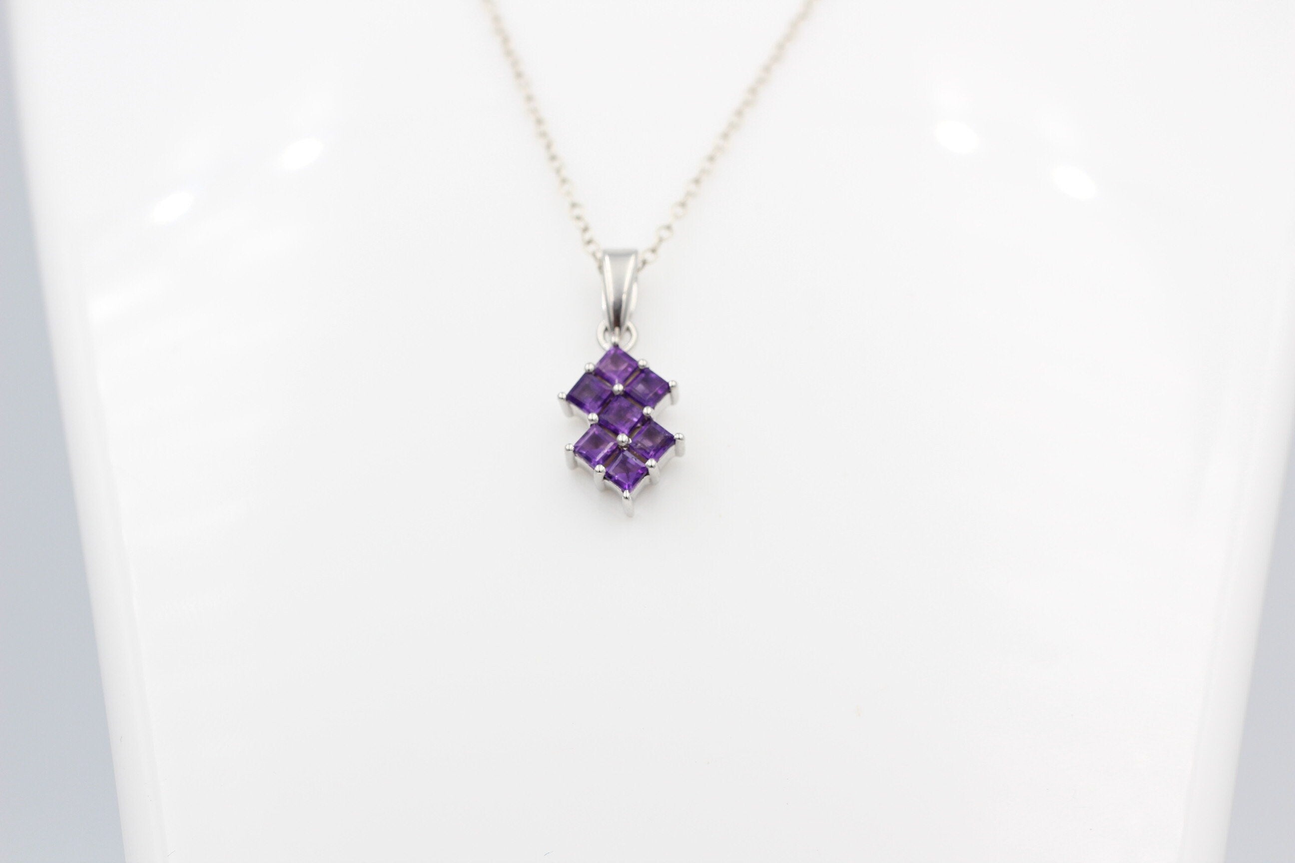 Edler 1,9 Amethyst Anhänger 925 Silber violetter Edelstein Top