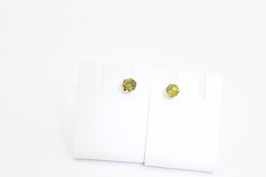 0,90  Carat waldgrüner Sphen 585 Gold Sicherheitsverschluss Titanit VS Qualit#t