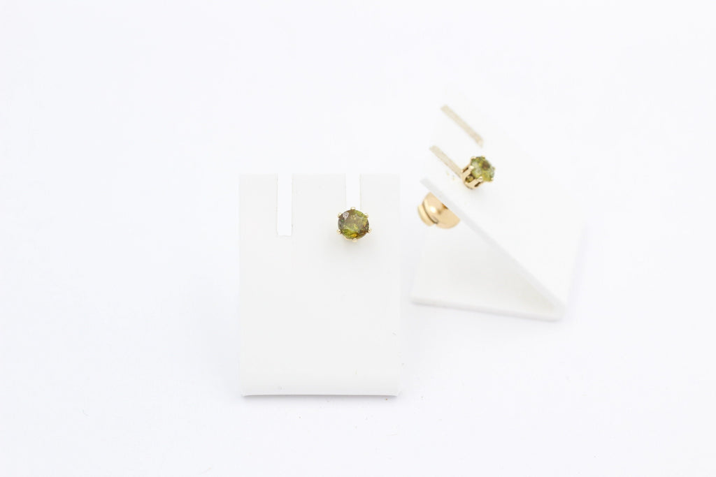 0,90  Carat waldgrüner Sphen 585 Gold Sicherheitsverschluss Titanit VS Qualit#t