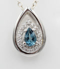 Edler 0,51 Carat London blauer Topas Anhänger 925 Silber  london seltener london Topas