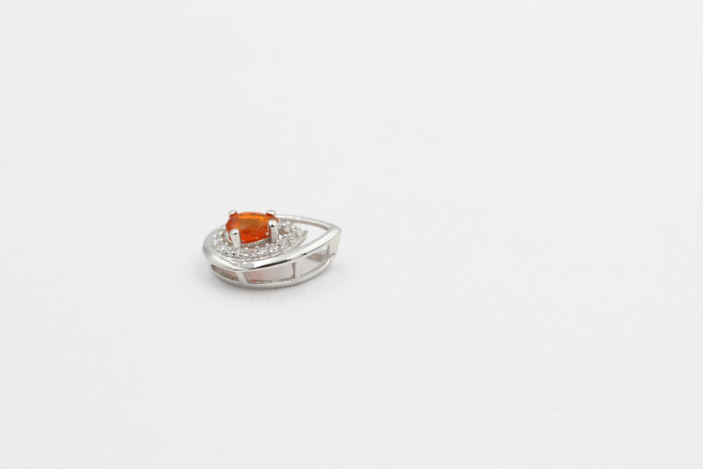 Edler 0,51 Carat orange äthiopischer Opal Anhänger 925 Silber  Welo Opal aus Afrika