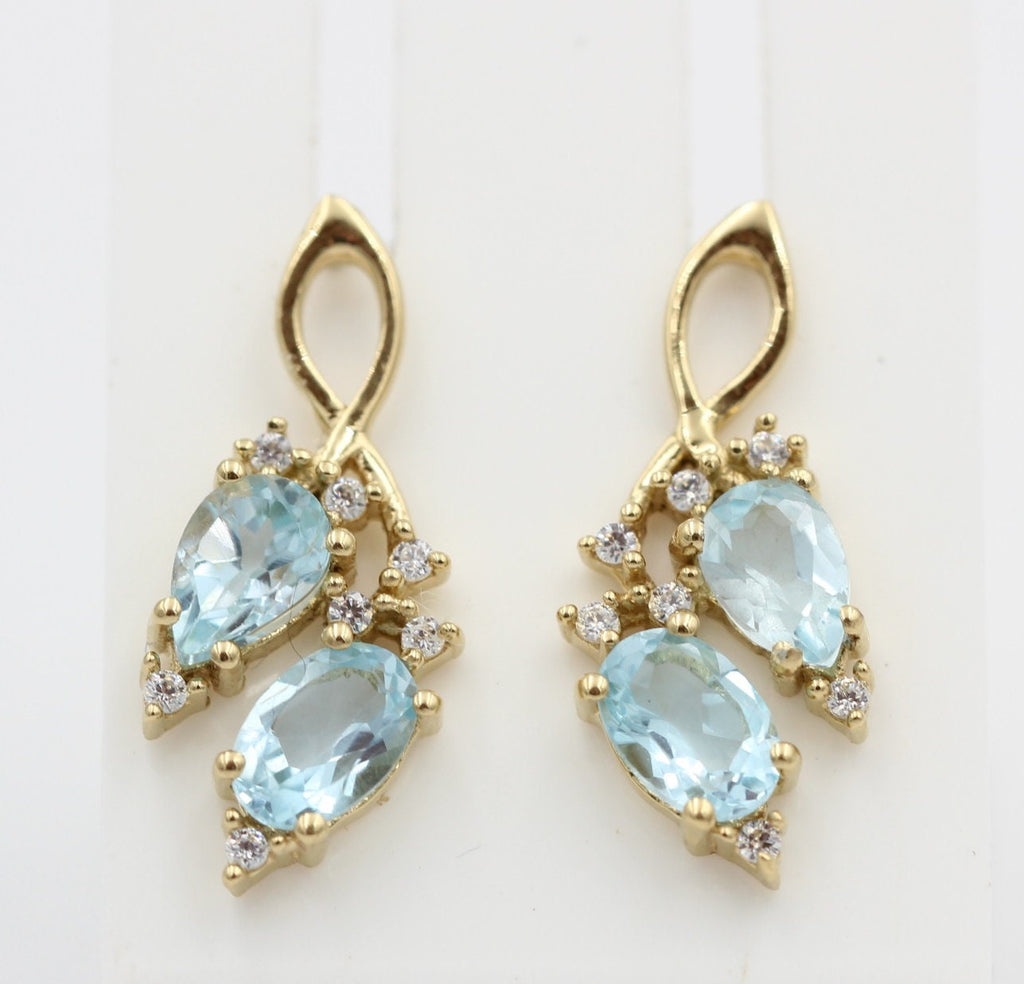 2,0 Carat Blautopas Ohrstecker 925 Silber vergoldeter Ohrstecker sky blue Topas