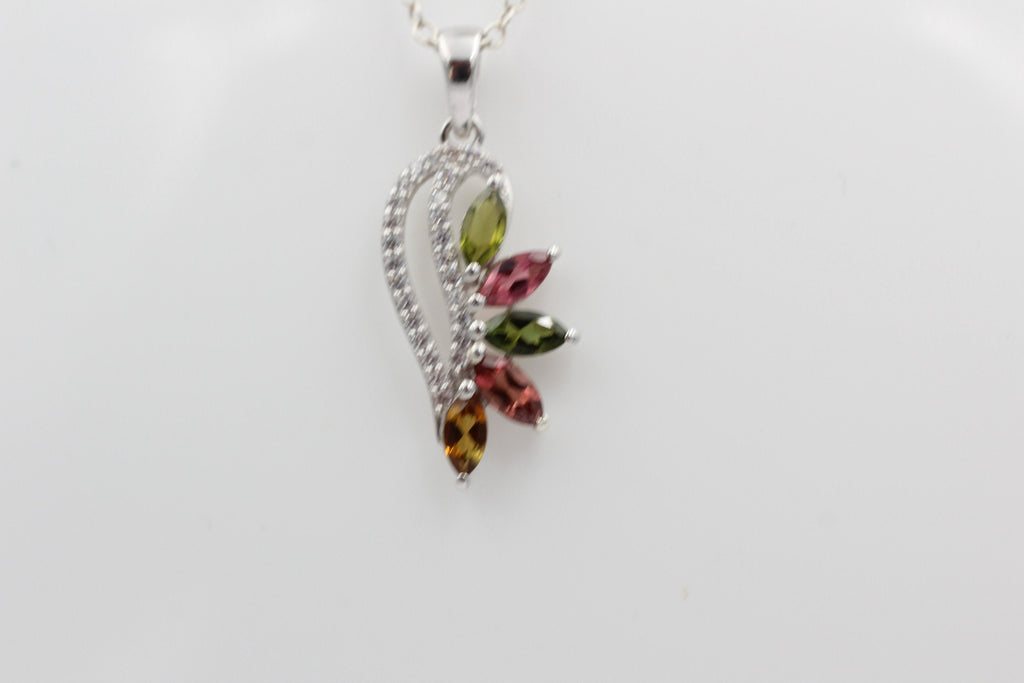 1,26 Carat Multi Turmalin Anhänger 925 Silber Turmalinschmuck Kettenanhänger