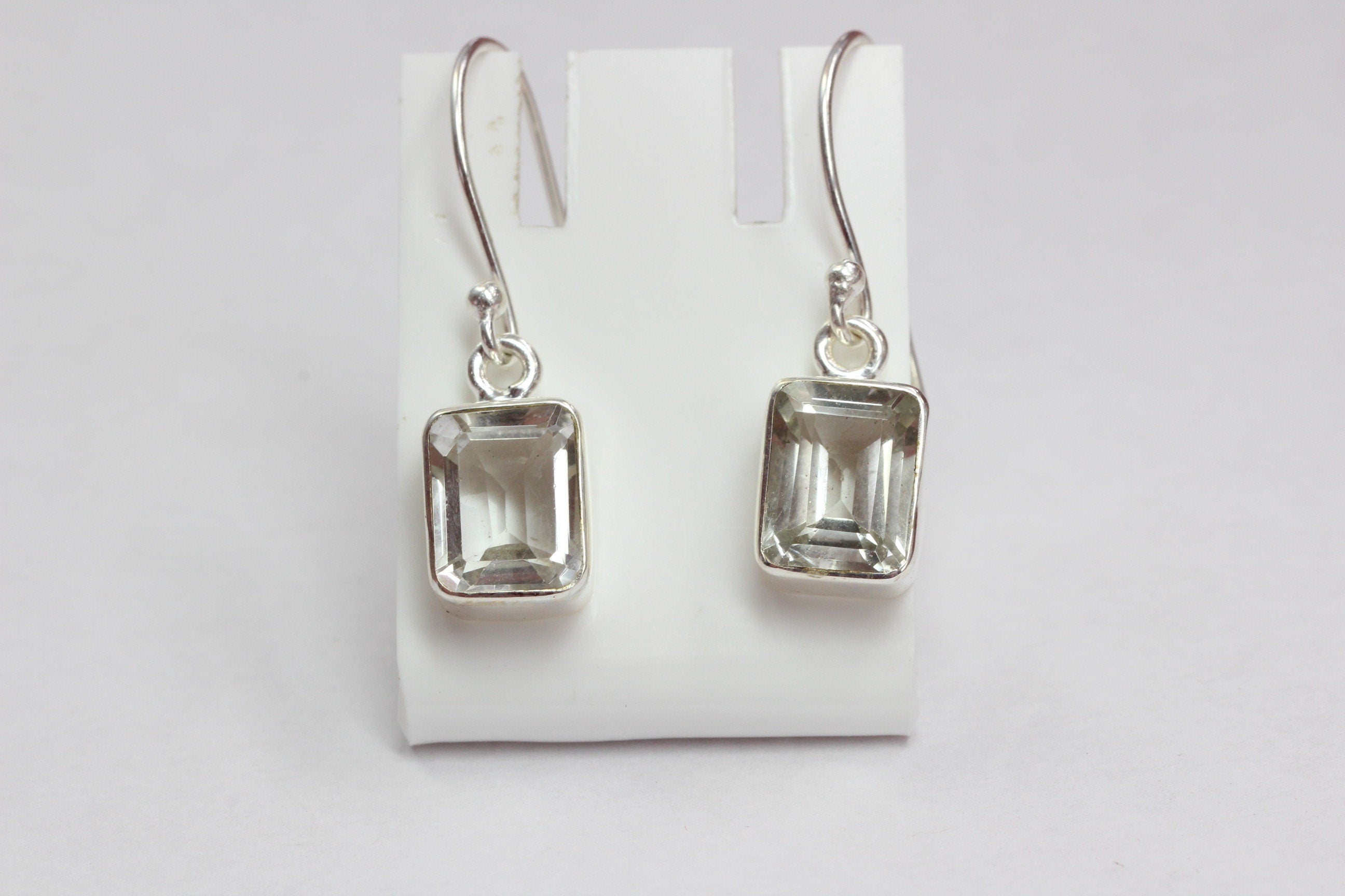 Edler 4,8 Carat weisstopas Ohrhanger 925 Silber weisser Topas Top Edel
