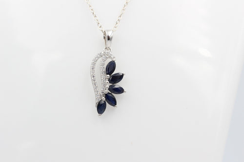 1,26 Carat blauer Saphir Anhänger 925 Silber Collier Kette Saphirschmuck Top