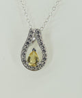 0,65 Carat Citrin  Anhanger 925 Silber weisstopas 925 Silber goldener Ciitrin