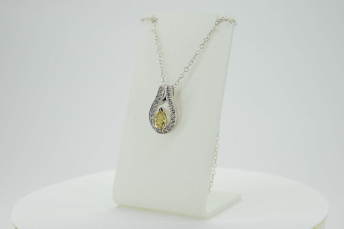 0,65 Carat Citrin  Anhanger 925 Silber weisstopas 925 Silber goldener Ciitrin