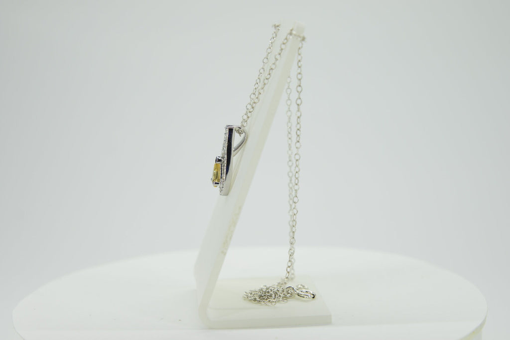 0,65 Carat Citrin  Anhanger 925 Silber weisstopas 925 Silber goldener Ciitrin