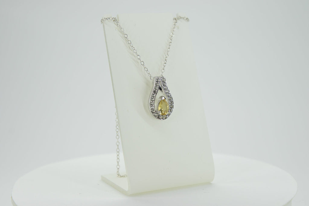 0,65 Carat Citrin  Anhanger 925 Silber weisstopas 925 Silber goldener Ciitrin