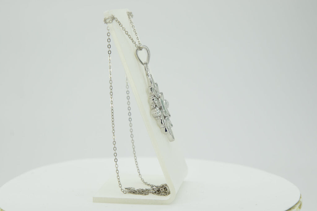 3,7 Carat Blautopas Anhanger 925 Silber Collier Kette sky blue Topas  Topf Edel
