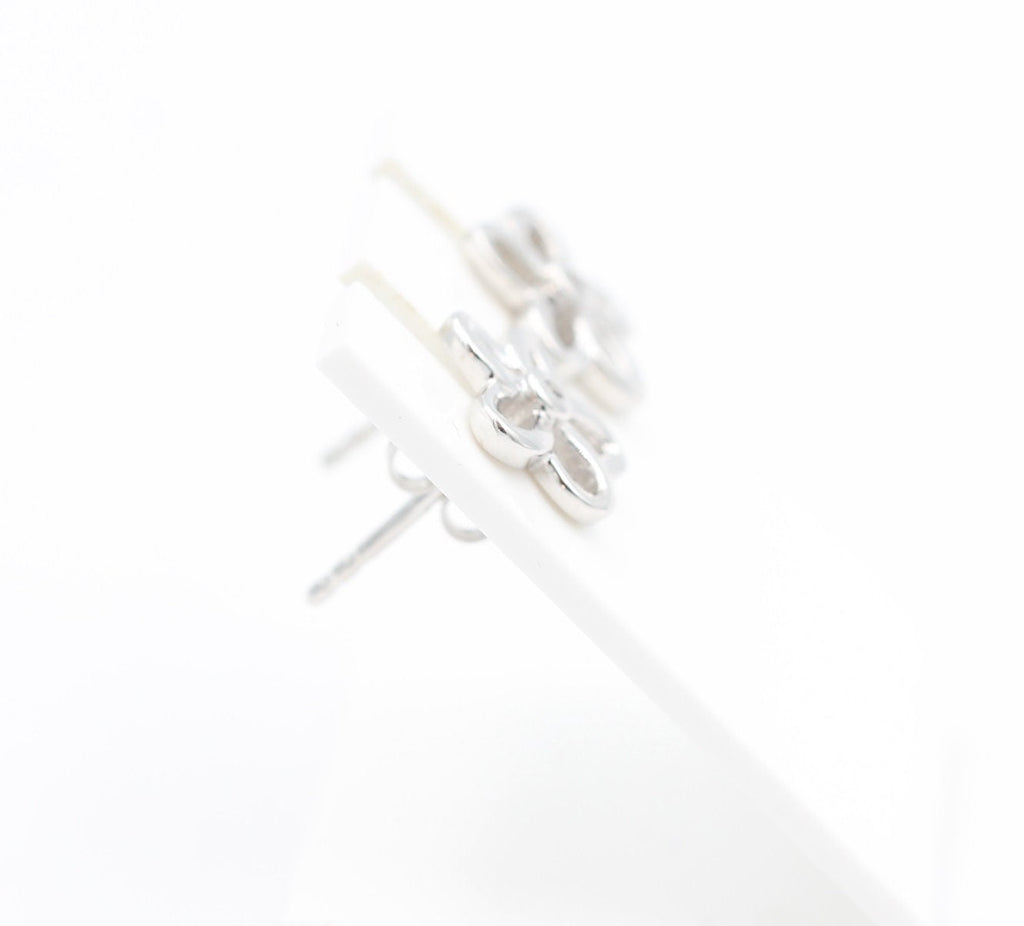 0,02 Carat champagner Diamant Blumen Ohrstecker 925 Silber G- H / I2-I3 Top Edel