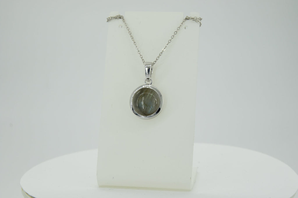 6,0 Carat irrisierender Labradorit Anhanger 925 Silber Edelstein
